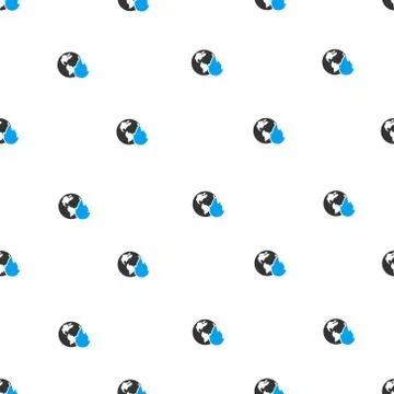 Planet Flame Flat Vector Seamless Pattern Illustrazione stock