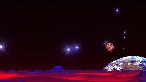 Planet Flies from the Deep of Space Stock Footage 130253688