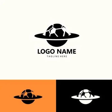 Planet footballl logo design vector Stock Illustration