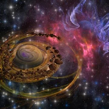 Planet formation Stock Illustration