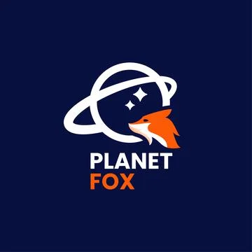 Planet Fox Logo Stock Illustration