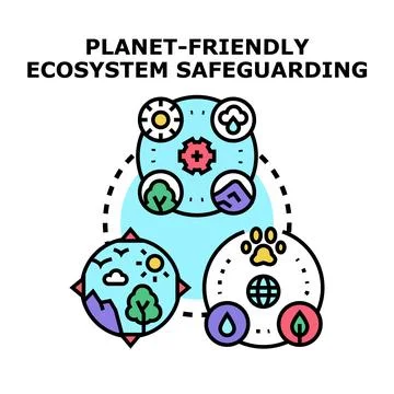 Planet friendly ecosystem safeguarding concept vector Stock Illustration