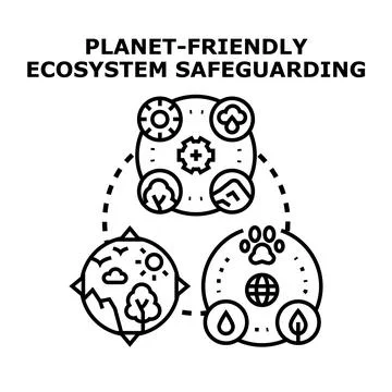 Planet friendly ecosystem safeguarding concept vector Stock Illustration