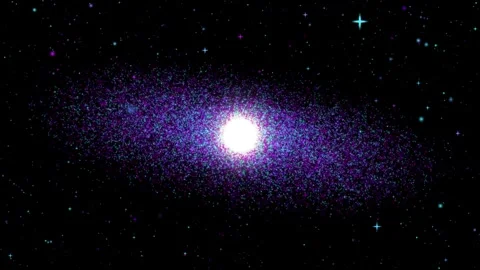Planet with Galaxy Particles Background Stock Footage 305128250