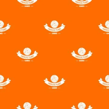 Planet game pattern vector orange Stock Illustration