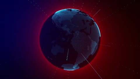 Planet geometric future perspective abstract digital network Stock Footage 301898924