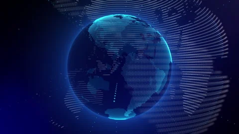 Planet geometric future perspective abstract digital network Stock Footage 301898943