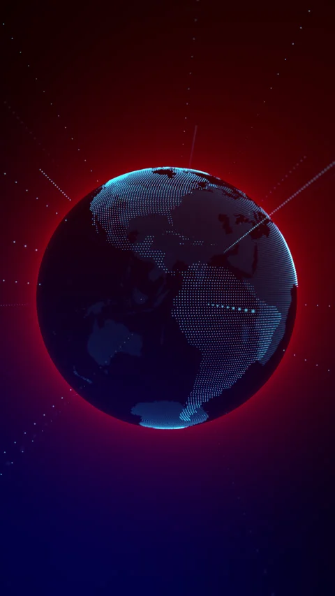 Planet geometric future perspective abstract digital network Stock Footage 301899100