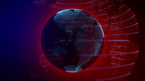 Planet geometric future perspective abstract digital network Stock Footage 301899123