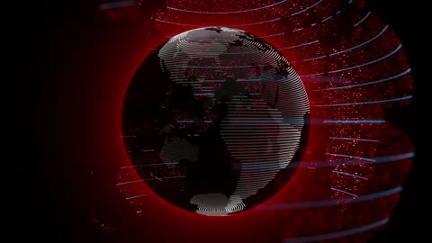 Planet geometric future perspective abstract digital network Stock Footage 301899162