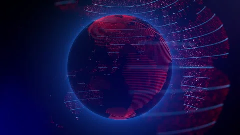 Planet geometric future perspective abstract digital network Stock Footage 301899197
