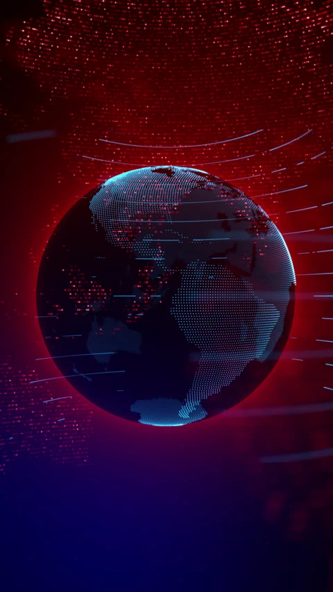 Planet geometric future perspective abstract digital network Video stock 301899200