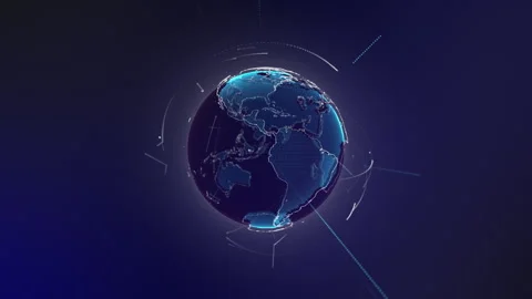 Planet geometric future perspective abstract digital network Stock Footage 301899343