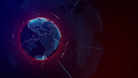 Planet geometric future perspective abstract digital network Stock Footage 301899401