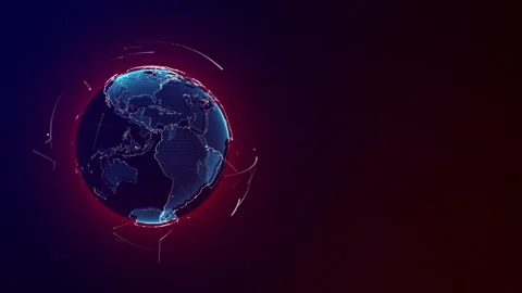 Planet geometric future perspective abstract digital network Stock Footage 301899488