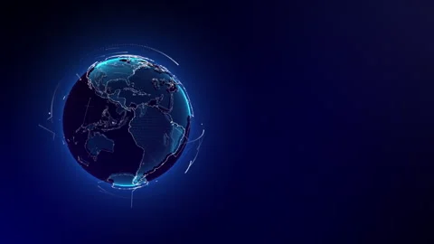 Planet geometric future perspective abstract digital network Stock Footage 301899505