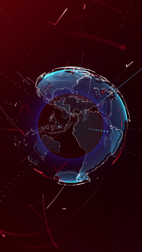 Planet geometric future perspective abstract digital network Stock Footage 301899779