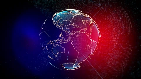Planet geometric future perspective abstract digital network Stock Footage 301900153