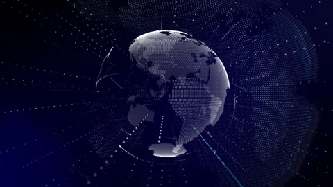 Planet geometric future perspective abstract digital network Stock Footage 301900904