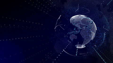 Planet geometric future perspective abstract digital network Stock Footage 301900981
