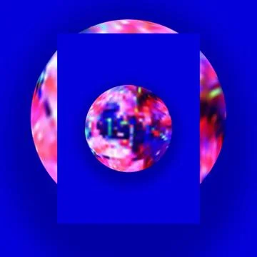 Planet glitch interior poster Stock Illustration