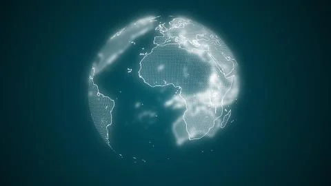 Planet of global technology and telecommunication network in blue glowing shades Stock Illustration