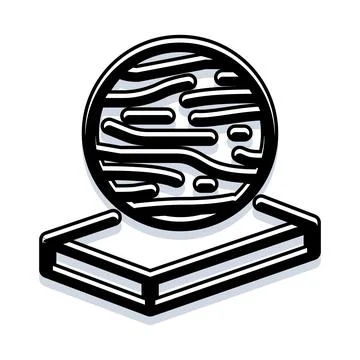 Planet globe on book learning astronomy education icon Stock Illustration