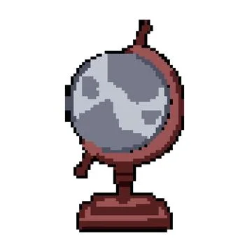 Planet globe pixel art vector illustration 스톡 일러스트
