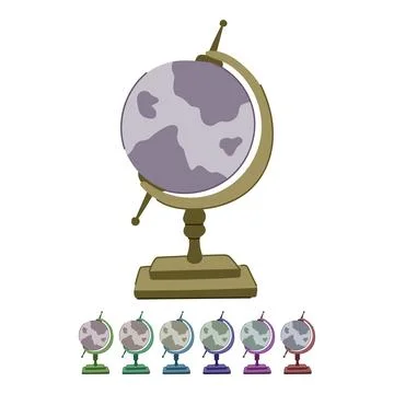 Planet globe vector cartoon graphic Stock Illustration