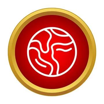 Planet globe world icon on red background Stock Illustration