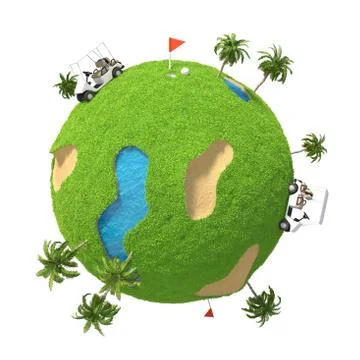 Planet Golf 3D Stock Illustration