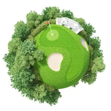 Planet Golf 3D Stock Illustration