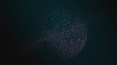 Planet graphics composed of countless particles, vector illustration. Stock Illustration