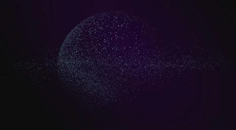 Planet graphics composed of countless particles, vector illustration. Stock Illustration