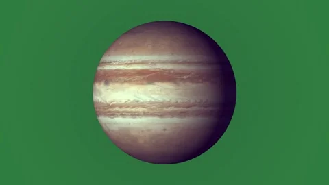 The planet in green screen and with a background jupiter artist ' s rendering Stock Footage 337342224