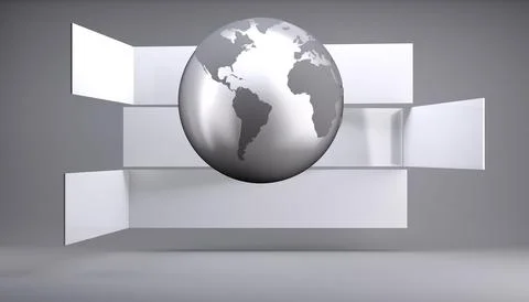 Planet on grey abstract background Stock-Illustration