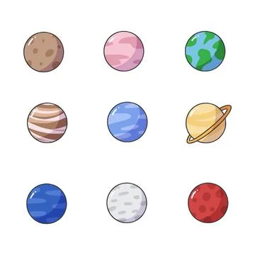 Planet hand drawn vector illustration Stock Illustration