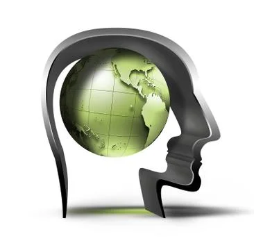 Planet in the head Illustrazione stock