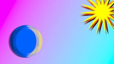 Planet heading towards orbit around the sun with shooting star animation Video stock 161236515