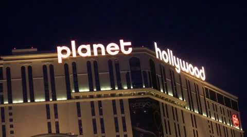 Planet Hollywood at Dusk Stock Footage 26318948