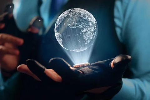 Planet hologram Illustrazione stock