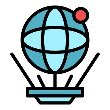 Planet hologram projection icon vector flat Stock Illustration