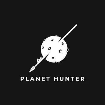 Planet Hunter Concept, Monogram Style Logo Template Perfect for Any Company Stock Illustration