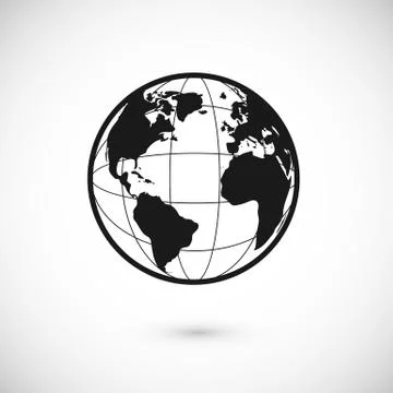 Planet icon for app or web. Earth sign or world symbol. Vector illustration Stock Illustration