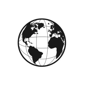 Planet icon for app or web. Earth silhouette. Vector illustration Stock Illustration