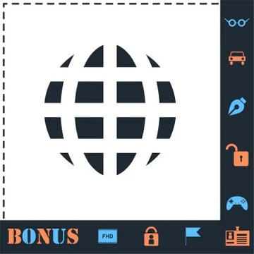 Planet icon flat Stock Illustration