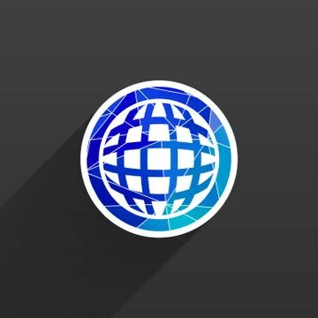 Planet icon network map earth business concept Stock Illustration
