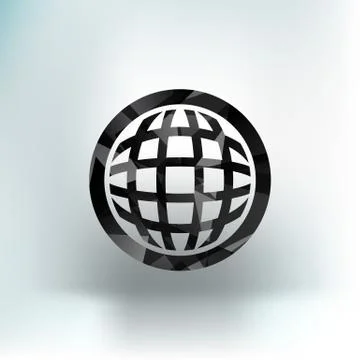 Planet icon network map earth business concept Stock Illustration