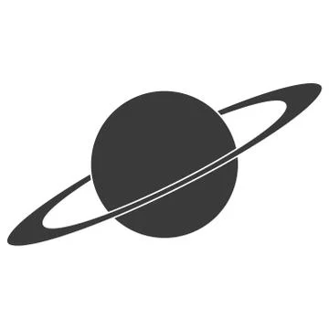 Planet icon with an orbital ring, vector logo sign planet with orbit around the Stock Illustration