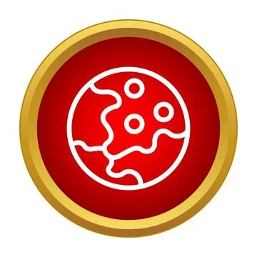 Planet icon showing a celestial body with craters Illustration